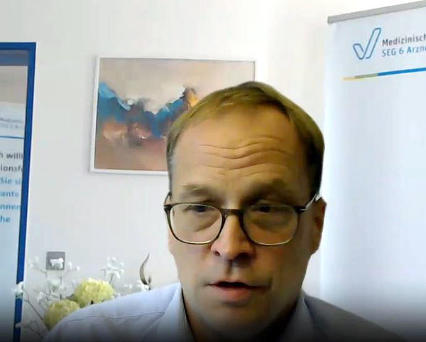 SEG 6-Leiter Dr. Andreas Rhode während des digitalen Diskussionsforums.